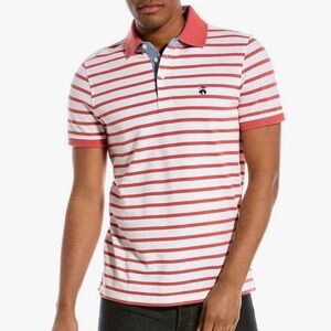 Brooks Brothers Regent Fit Polo Striped in Red and White size large